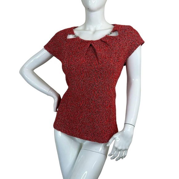 7th Ave New York & Co textured blouse top career cutout neck detail career XL - Picture 14 of 15